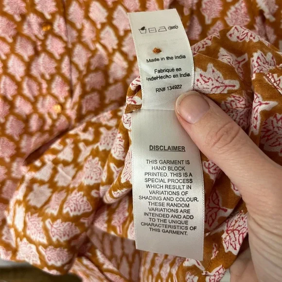 Emerson Fry Orange and White Patterned Blouse - Picture 10 of 16